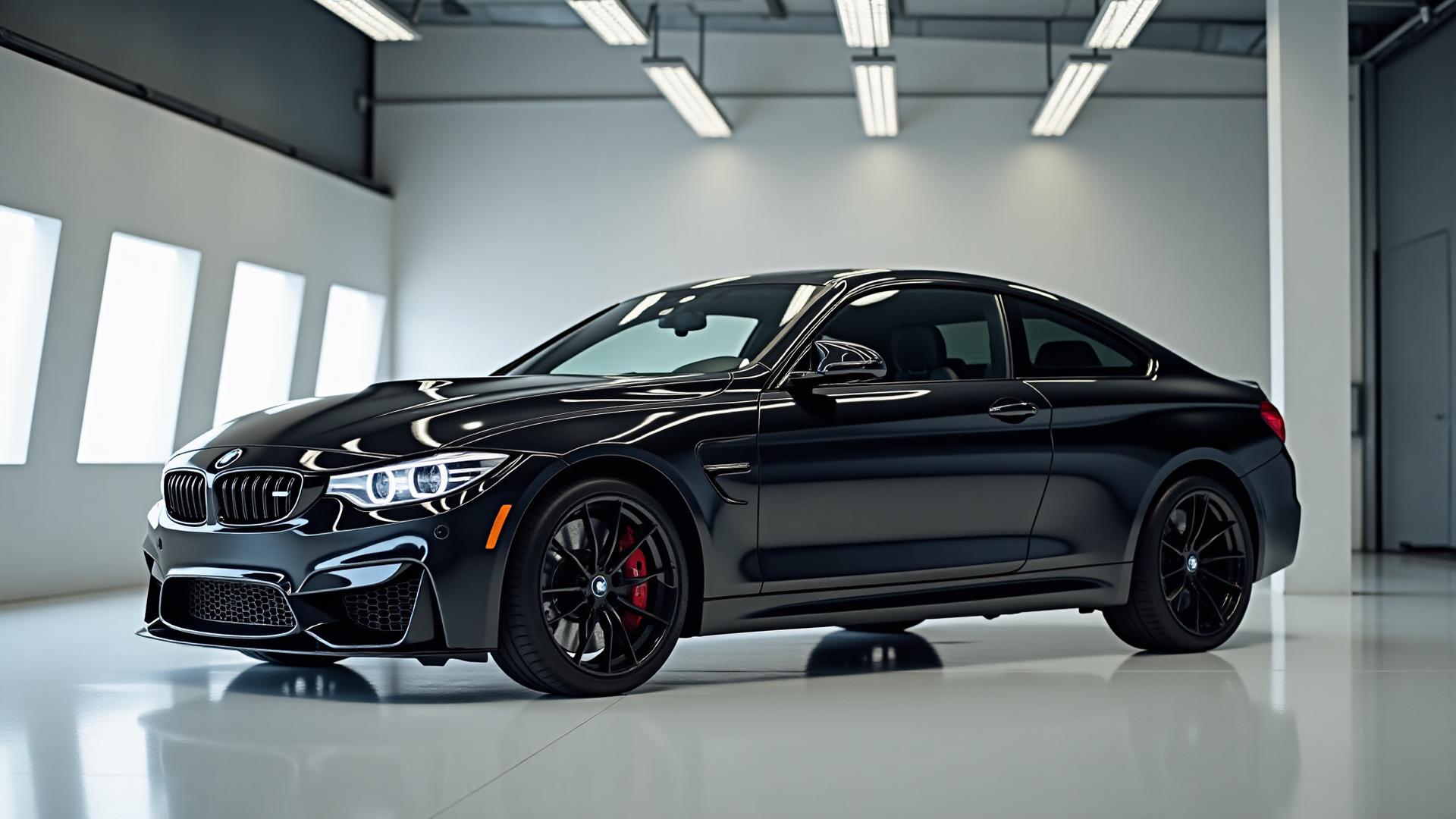 Professional BMW car wrap in Singapore garage