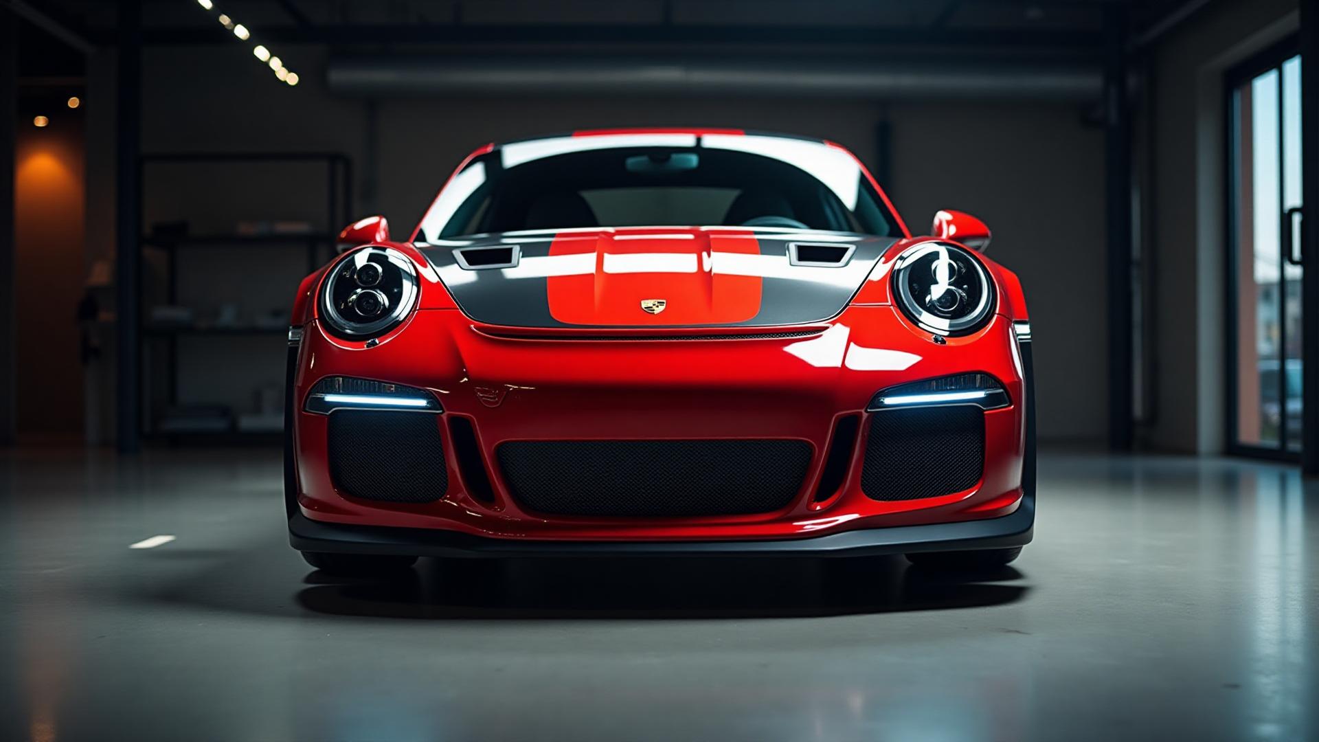 Professional Porsche car wrap in Singapore showroom